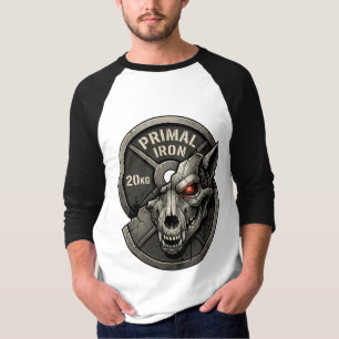 T-Shirt Graphique Plaque de Poids de Gym Loup de F