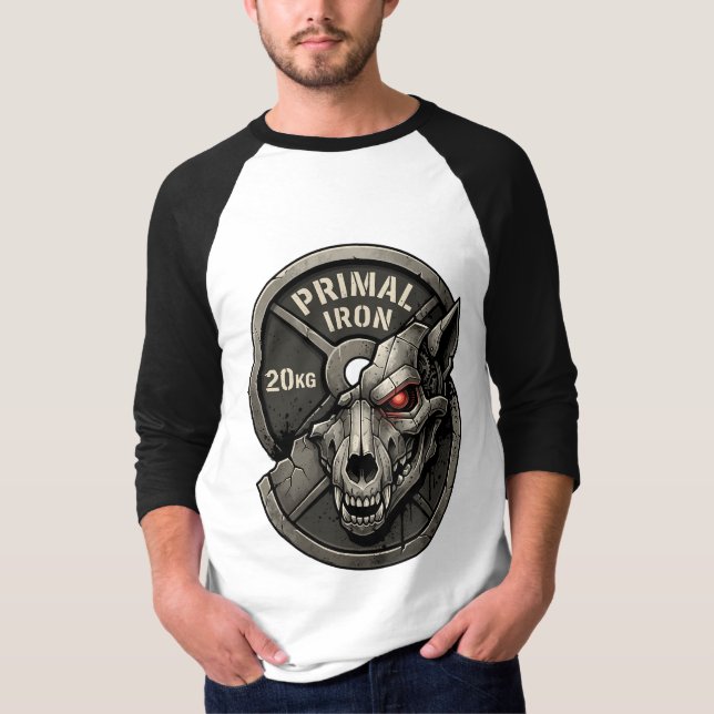 T-Shirt Graphique Plaque de Poids de Gym Loup de F (Devant)