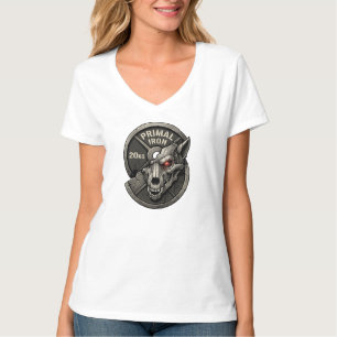 T-Shirt Graphique Plaque de Poids de Gym Loup de F