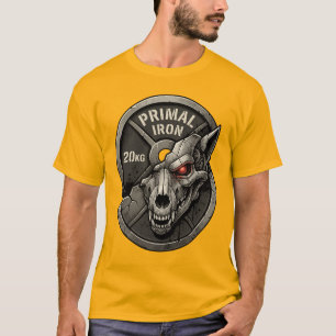 T-Shirt Graphique Plaque de Poids de Gym Loup en F