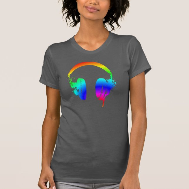 T-Shirt Graphique Pochoir Arc-en-Ciel Casques Audi (Devant)
