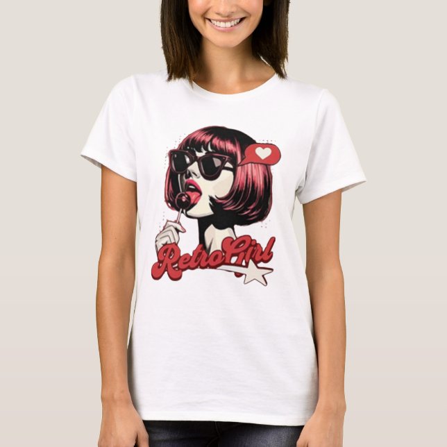 T-Shirt Graphique Pop Art Fille Anime - Mignon Ma  (Devant)