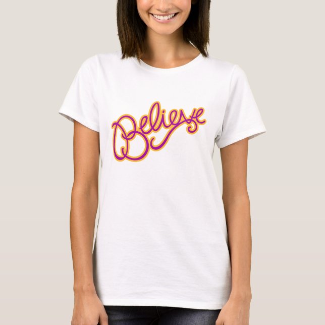 T-shirt graphique pour dames rose et orange (Devant)