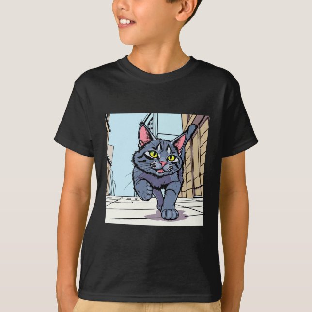 T-shirt graphique pour enfants avec un chat de des (Devant)