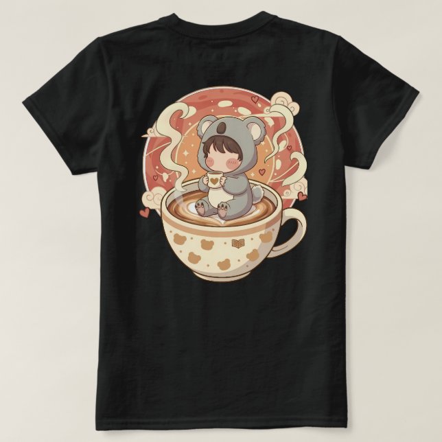T-shirt graphique pour femme avec koala chibi kawa (Design dos)