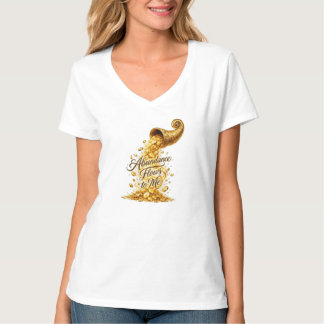 T-shirt graphique pour femme « L'abondance coule v
