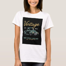 T-shirt graphique pour femmes avec camionnette rét