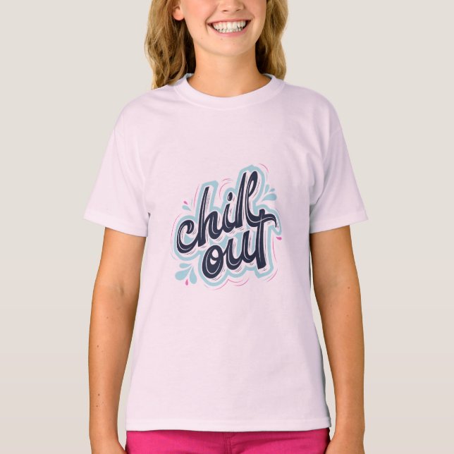 T-shirt graphique pour filles avec typographie rét (Devant)