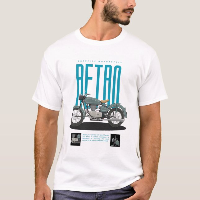 T-shirt graphique pour motard. (Devant)