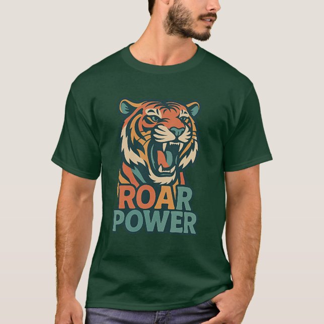 T-shirt graphique pour tigre de puissance solaire  (Devant)