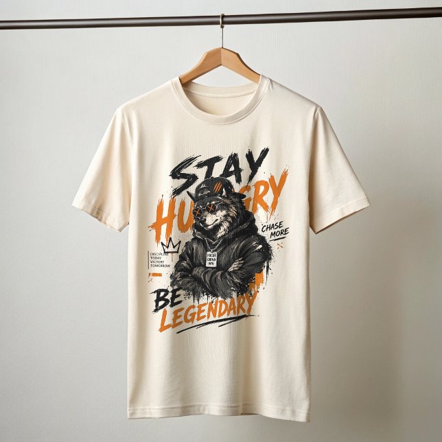 T-shirt graphique « Restez affamés, poursuivez plu (Créateur téléchargé)