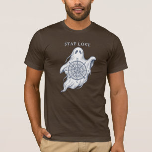 T-shirt graphique "Restez Perdu" avec boussole fan