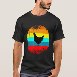 T-shirt Graphique Rétro Animal De Ferme Avec Un Poulets H 