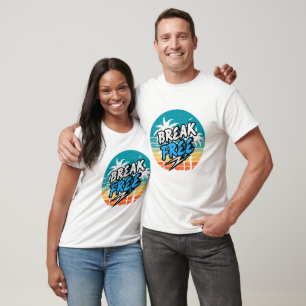 T-Shirt Graphique Rétro « Break Free »