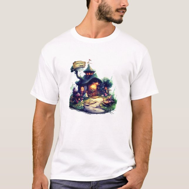 T-Shirt Graphique Rétro Camp d'Été (Devant)