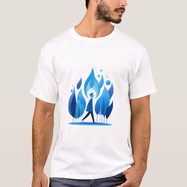 T-Shirt Graphique Rétro Camp d'Été (Devant)