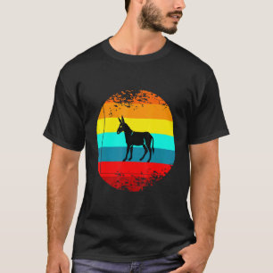 T-shirt Graphique Rétro D'Animal De Ferme Avec Un Âne Vint