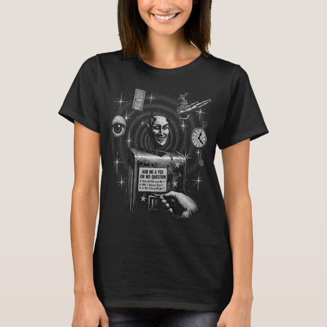 T-shirt graphique rétro machine à sous du diable (Devant)