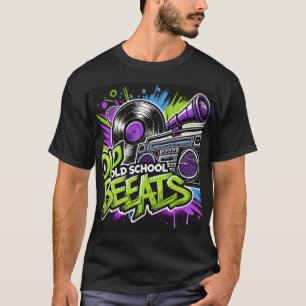 T-shirt graphique Retro Old School Beats - Vinyl