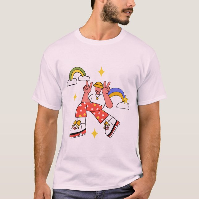 T-Shirt graphique rétro pour Vibes paisibles - Arc (Devant)