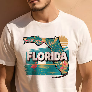 T-shirt Graphique Rétro Voyage Floride Iconique