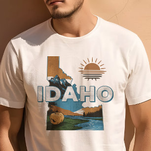 T-shirt Graphique Rétro Voyage Idaho Iconique