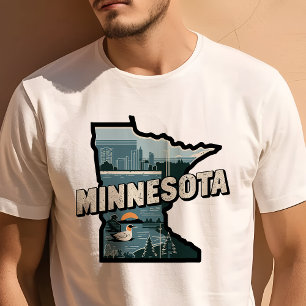 T-shirt Graphique Rétro Voyage Minnesota Iconique