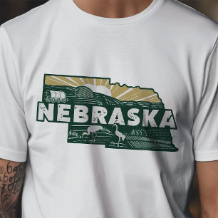 T-shirt Graphique Rétro Voyage Nebraska Iconique