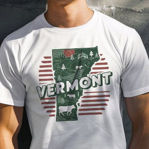 T-shirt Graphique Rétro Voyage Vermont Iconique