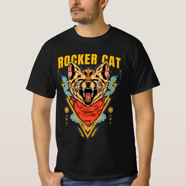 T-shirt graphique Rocker Cat (Devant)