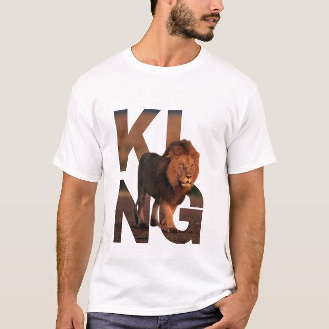 T-Shirt Graphique Roi Lion Moderne - Typographie G (Devant)