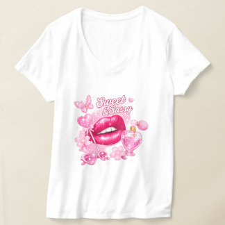 T-Shirt Graphique Rose Coquette Sweet & Sassy | Y2