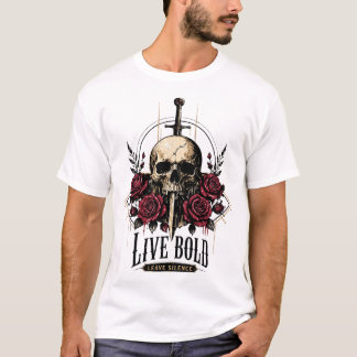 T-Shirt graphique rose crâne gothique