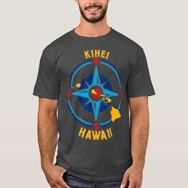 T-shirt Graphique Rose de Kihei Hawaii Compass (Devant)