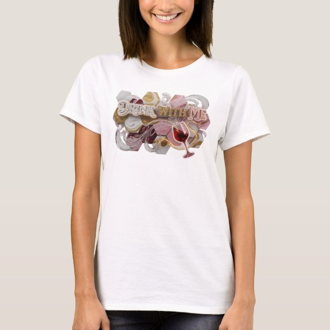 T-shirt graphique rose gras BOIS AVEC MOI (Devant)