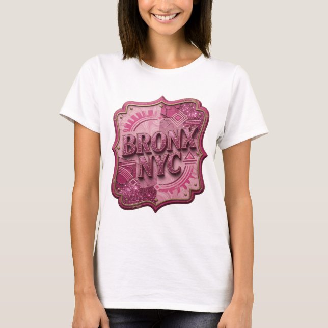 T-shirt graphique rose tendance BRONX NYC (Devant)