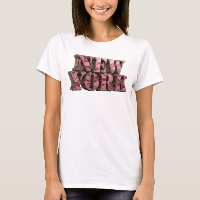 T-shirt graphique rouge gras NEW YORK (Devant)