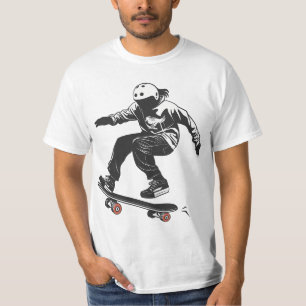 T-Shirt Graphique Saut en Skateboard – Streetwear 