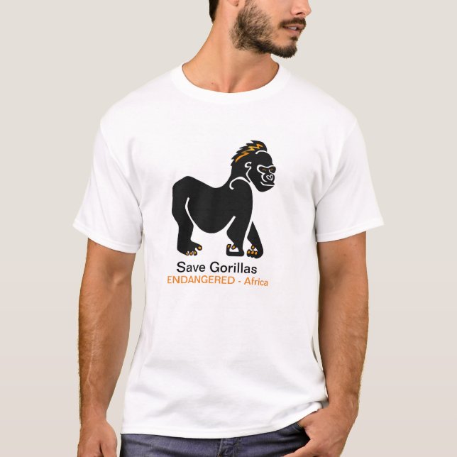 T-shirt Graphique Sauver GORILLAS - Guerrier de la faune - (Devant)