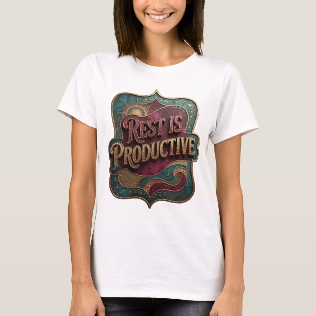 T-shirt graphique Sharp Gold REST IS PRODUCTIVE (Devant)