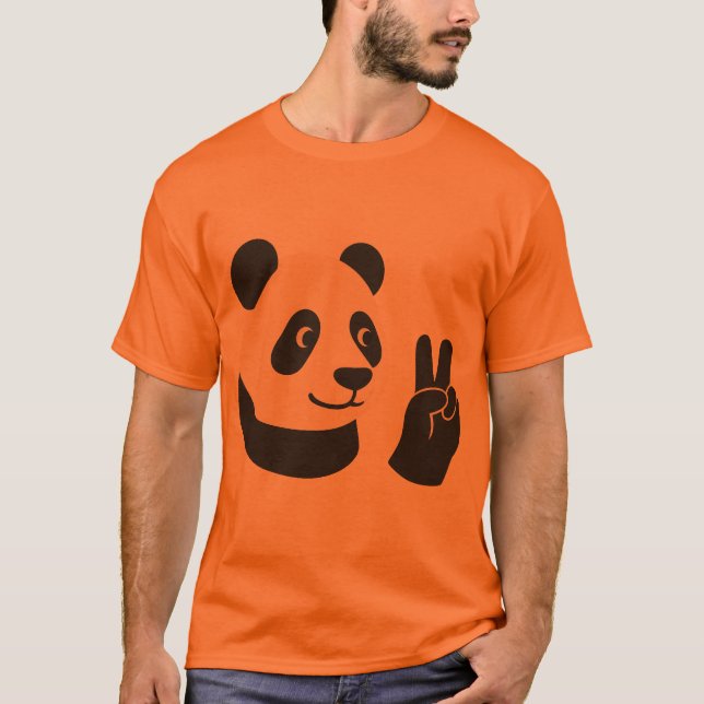 T-Shirt Graphique Signe de Paix Panda (Devant)