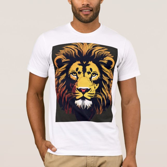 T-Shirt Graphique Silhouette Lion - Bold & élégant (Devant)