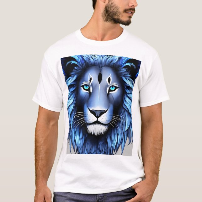 T-Shirt Graphique Silhouette Lion - Bold & élégant (Devant)