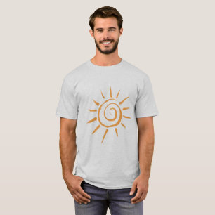 T-shirt graphique soleil doré pour hommes - Été mi