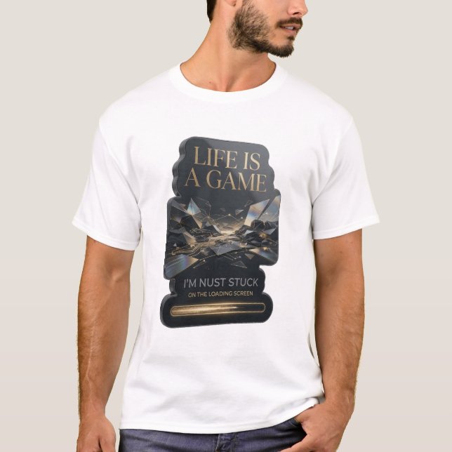 T-shirt graphique Statement Gold LIFE IS A GAME (Devant)