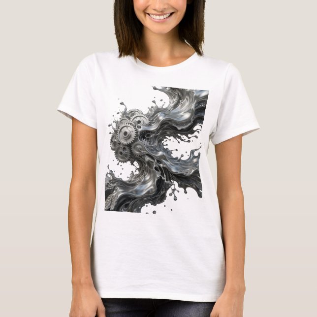 T-shirt graphique Statement Silver GEARS IN MOTION (Devant)