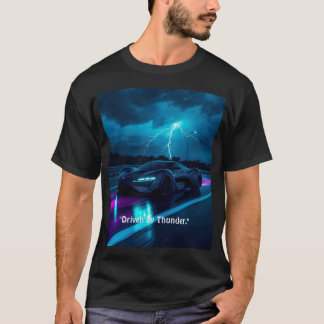 T-Shirt Graphique Tempête Éclair Hypercar Cyberpun
