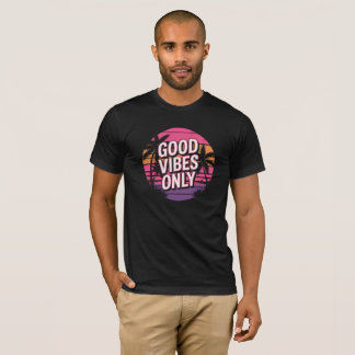 T-Shirt Graphique Tendance « Good Vibes Only » pou