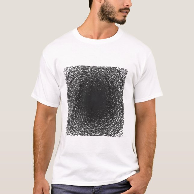 T-Shirt Graphique Tourbillon Gribouillis Abstrait (Devant)