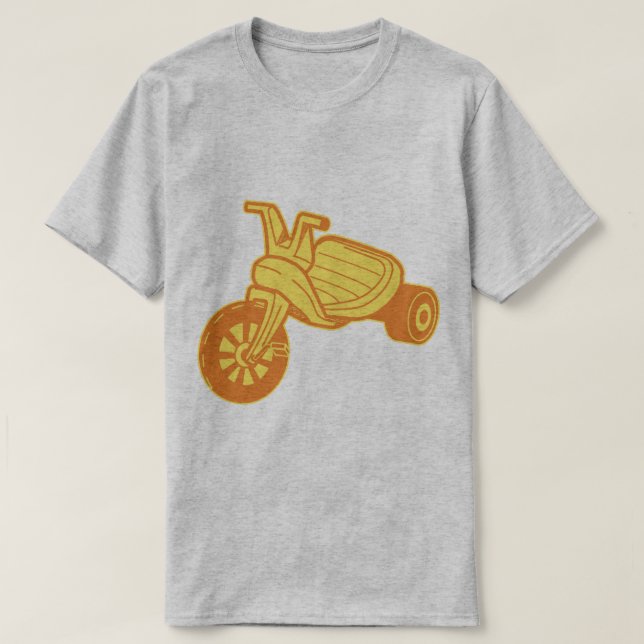 T-shirt Graphique Tricycle en Plastique Orange (Design devant)